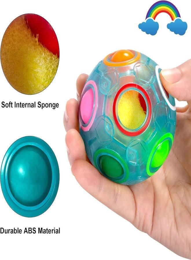 ANAB GI Magic Rainbow Puzzle Ball- Fidget Ball Puzzle Game- Brain Teaser Toy for Boys & Girls Age 3 and Up- Birthday Party Christmas Easter Gift Stocking Stuffers Toy for Kids Teens Adults (Blue) - Image 3